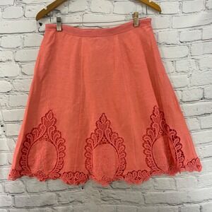 Cynthia Rowley Skirt Womens Sz 10 Pink Coral Lace A Line NWT